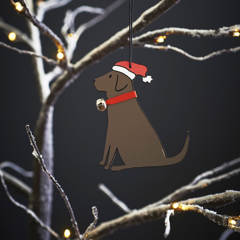 Sweet William Chocolate Labrador Christmas decoration, wood, Brown