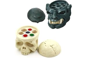 TATTOO INK CUP HOLDER - Ruicoo 2Pcs Hard Resin Skull Tattoo Ink Cup Holder 7 Holes Tattoo Pigment Ink Cup Holder Stand for Tattoo Supplies Permanent Makeup Tattoo Kit Tattoo Accessories