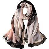 First Choose Silk Feeling Long Satin Scarf Fashion Beach Scarf Shawl Check Style Sunscreen Shawls Wraps-Lightweight Pattern