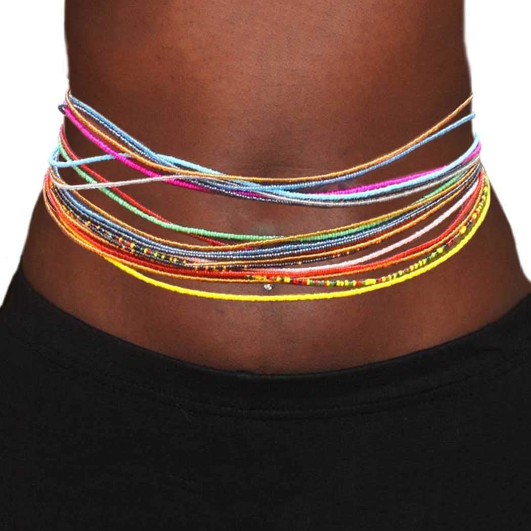 beaded belly chains