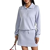 KateModa Women's 2 Piece Skirt Sets Half Zip Sweatshirt Matching Set Athletic Tennis Skorts Tracksuit Lounge Outfits