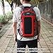Wosports Solar Charger Backpack Waterproof with 7W Solar Panel Charger for Hiking Camping Travel(40L,Red/Grey)