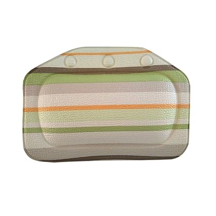 AmWISH Home Bathroom Use Neck Spa Support Relax Shower Multicolor Stripe Charms Foam Sponge Soft Bathtub Pillow Bath Headrest #3