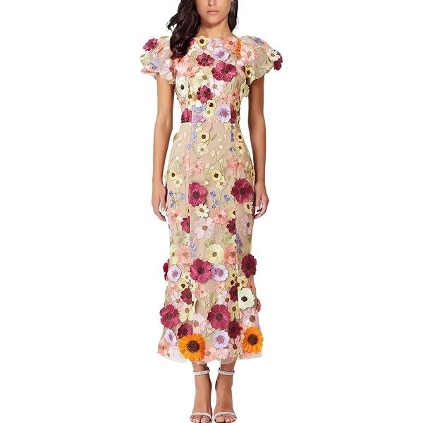 sachin and babi light blue dress Wayf Cassidy Smock Bodice Midi Sundress in Red main image 1