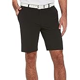 PGA TOUR Men’s 9” Flat Front Horizontal Textured Golf Shorts, 4-Way Stretch, Moisture-Wicking, Sun Protection