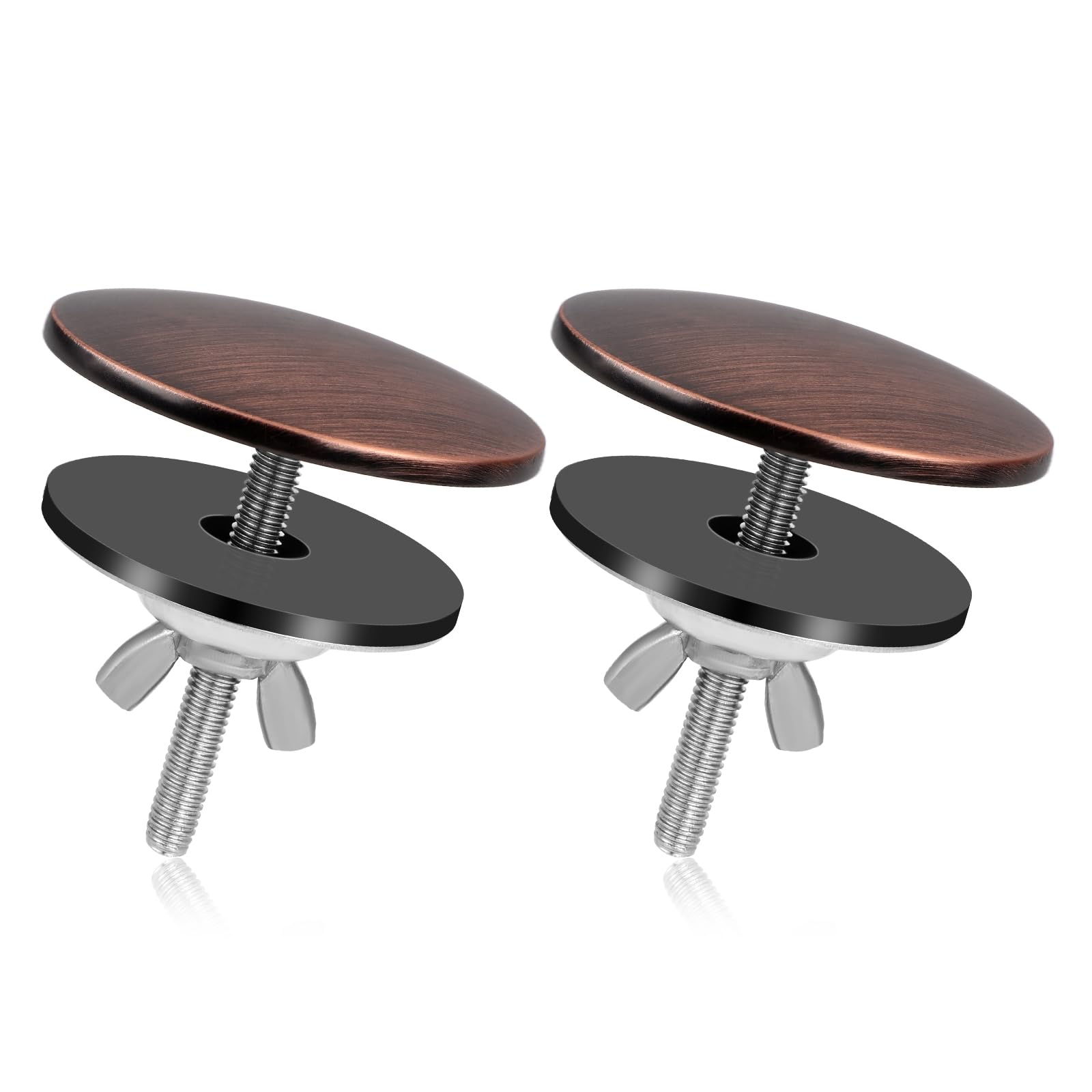 2pcs Kitchen Sink Hole Cover, Zinc Alloy Stainless Steel Bathroom Sink Tap Plug Sealing Cap Sink Blanking Plug Sink Faucet Hole Plate Stopper for Kitchen Sink Accessories(Bronze)