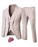 EastSide Men's Slim Fit 3 Pieces Suit, One Button