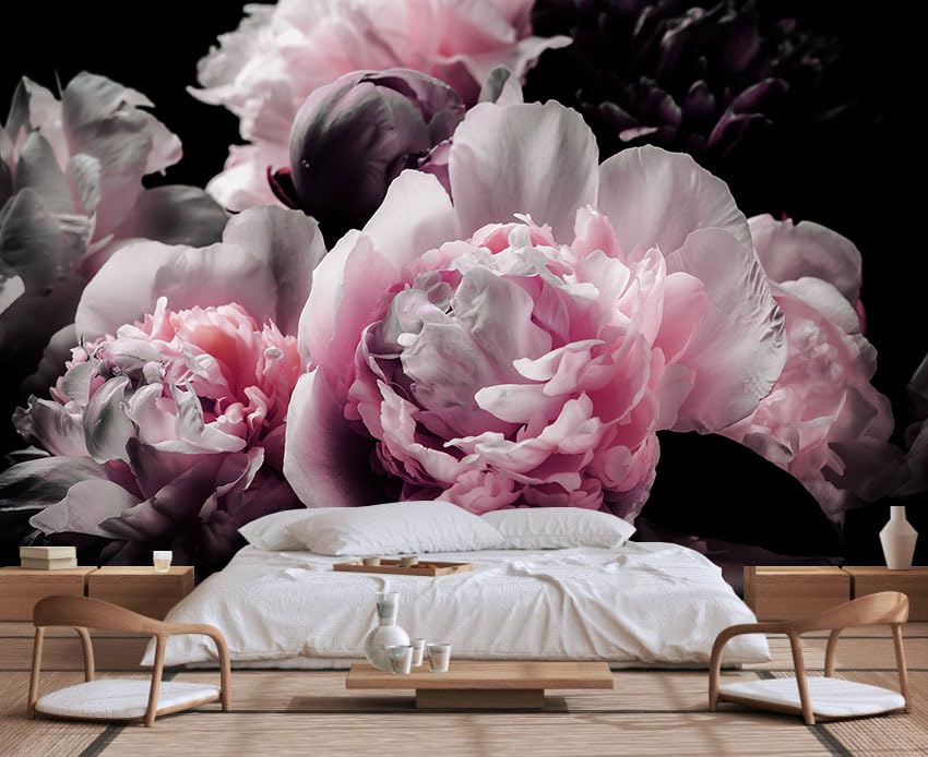 Wmjurel Large Pink Peony Flower Wallpaper for Bedroom, Living Room ...