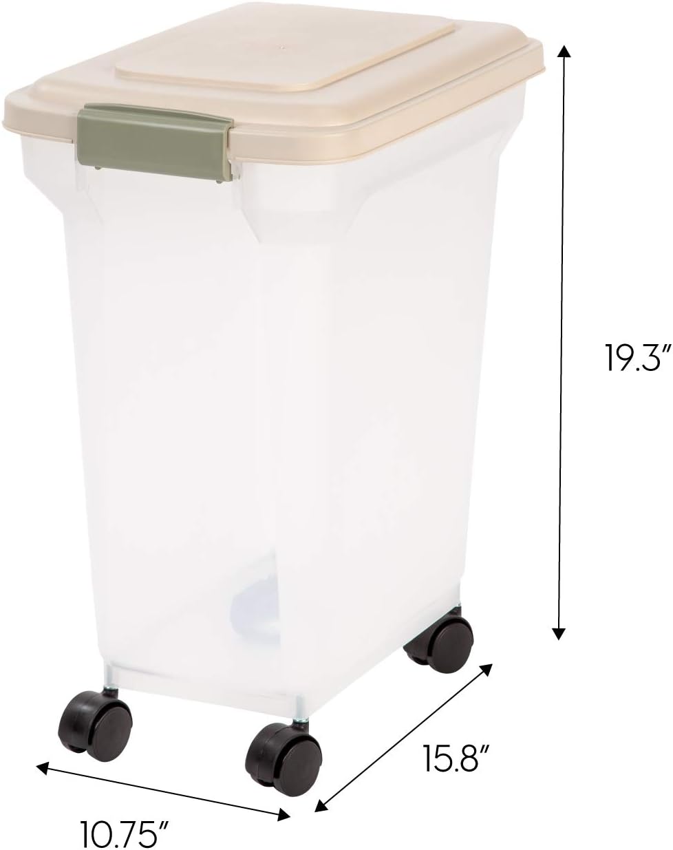 Pet Supplies : IRIS Premium Airtight Pet Food Storage Container, 22-Pounds, Almond : Pet Food Storage Products : 