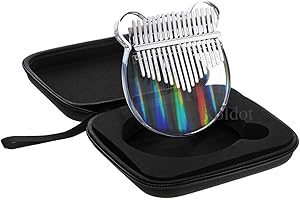 KOLDOT Rainbow Clear Kalimba Thumb Piano Bear Shaped 17 Key Solid Finger Piano Transparent Body Cute Crystal Acrylic Kalimba With Hard Case Gifts with Tuning Hammer