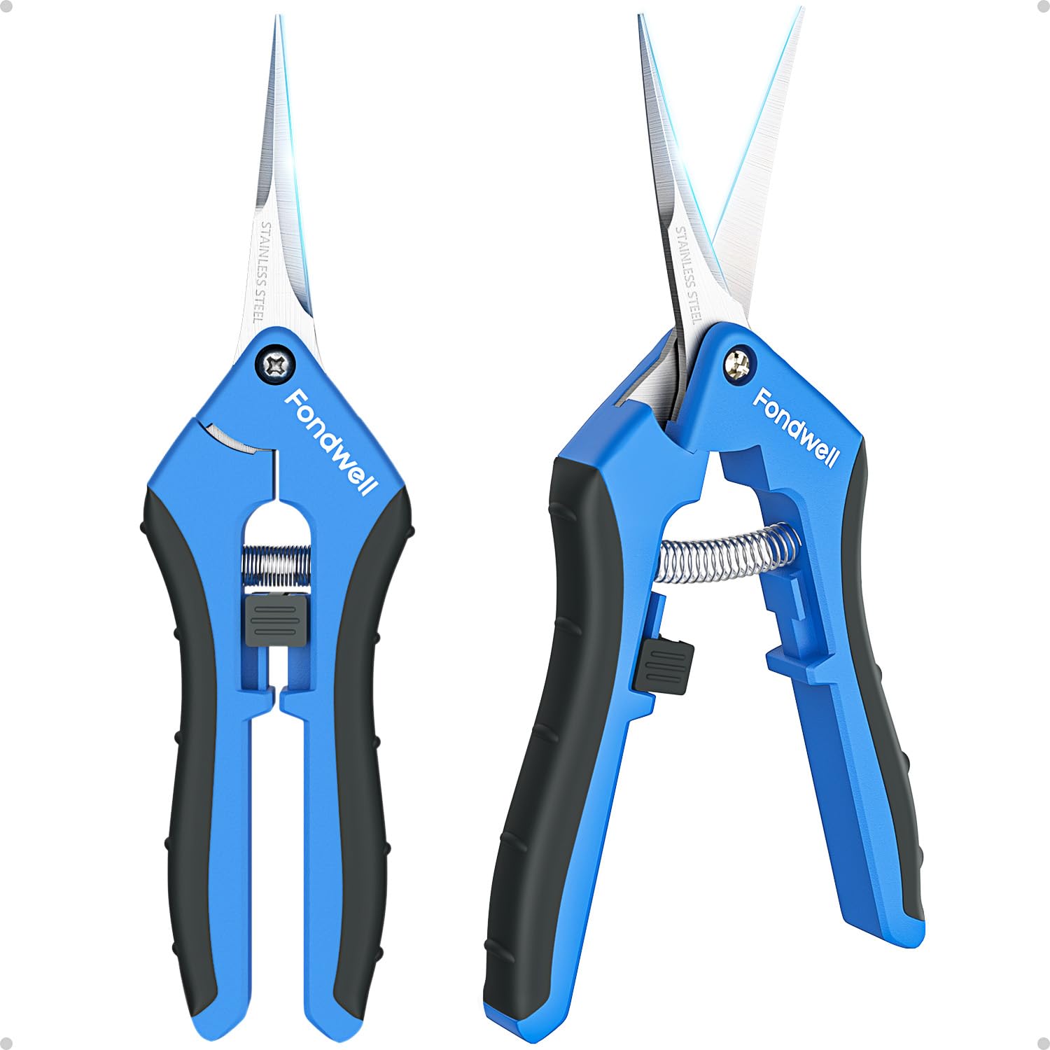 Photo 1 of Fondwell 6.5" Pruning Shears Trimming Scissors: 2 Pack of Small Garden Snips with Micro Tip - Plant Clippers of High Cutting Efficiency