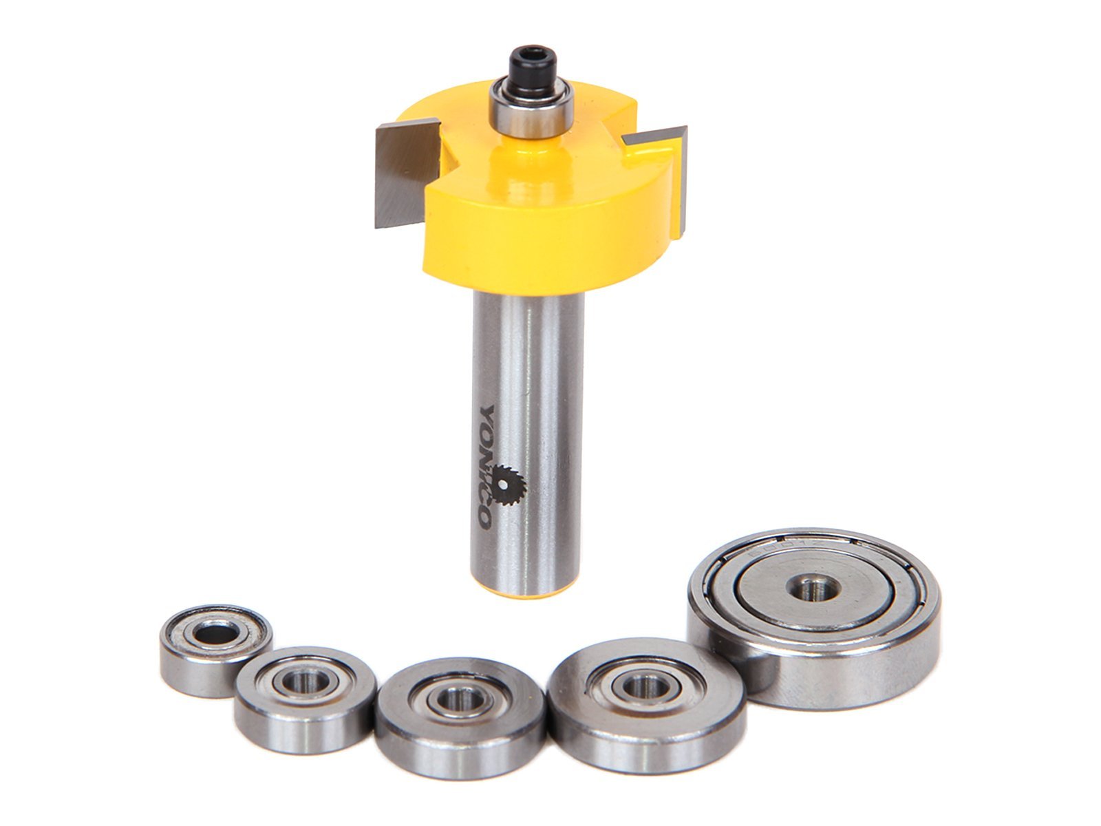 Yonico 14705 1/2-Inch Height with 6 Bearings Rabbet Router Bit & Bearing Set 1/2-Inch Shank