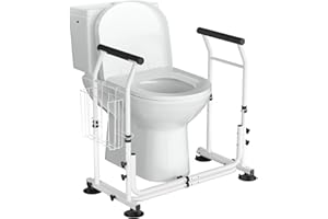 WAYES Toilet Safety Rails - Toilet Arms for Elderly and Disabled, Fit for Most Toilet, Up to 350 Lbs, Adjustable Height & Width