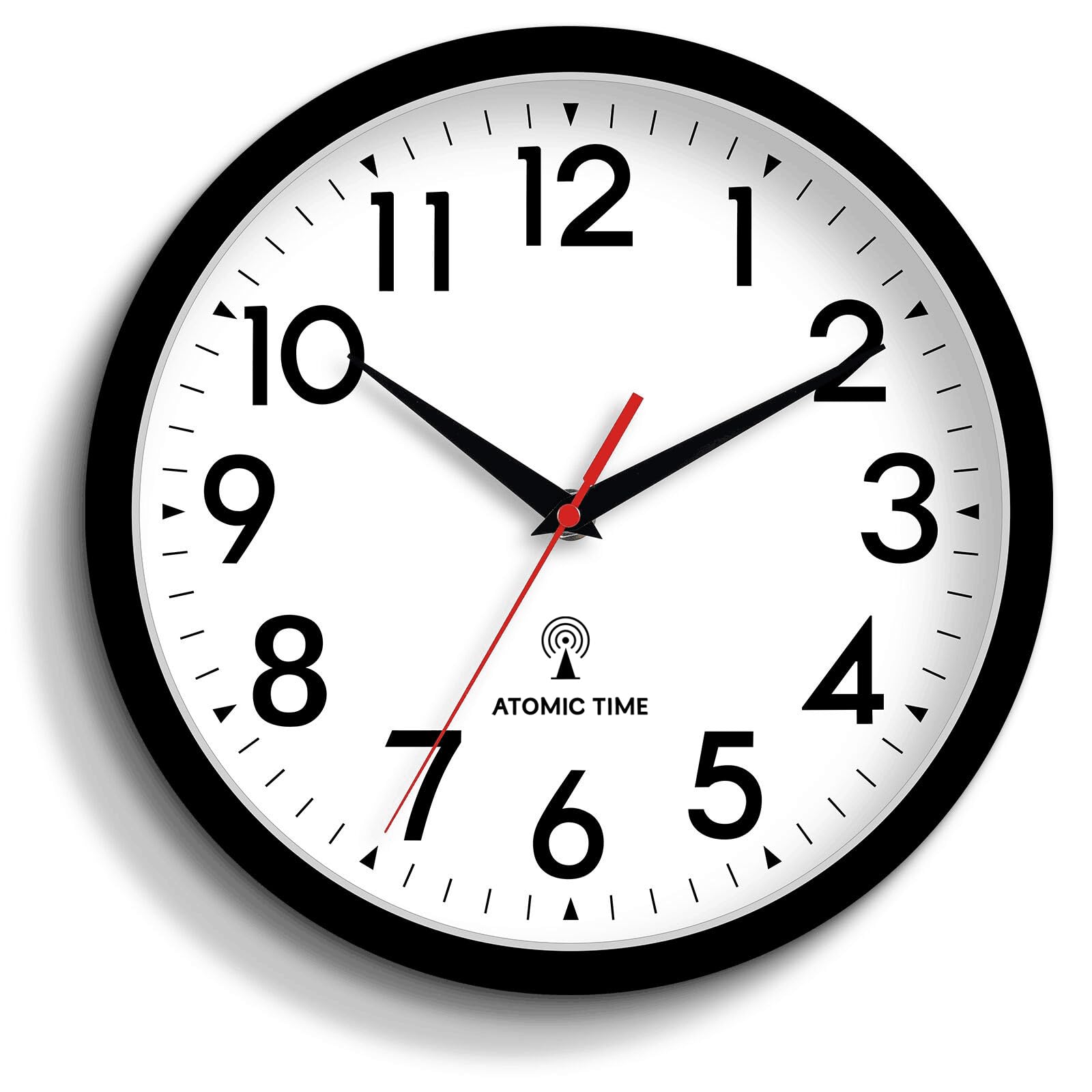 Photo 1 of DAXSMY Atomic Wall Clock Analog 10 Inch Battery Operated Modern Decorative for Living Room Kitchen Office Bedroom Bathroom(Black)