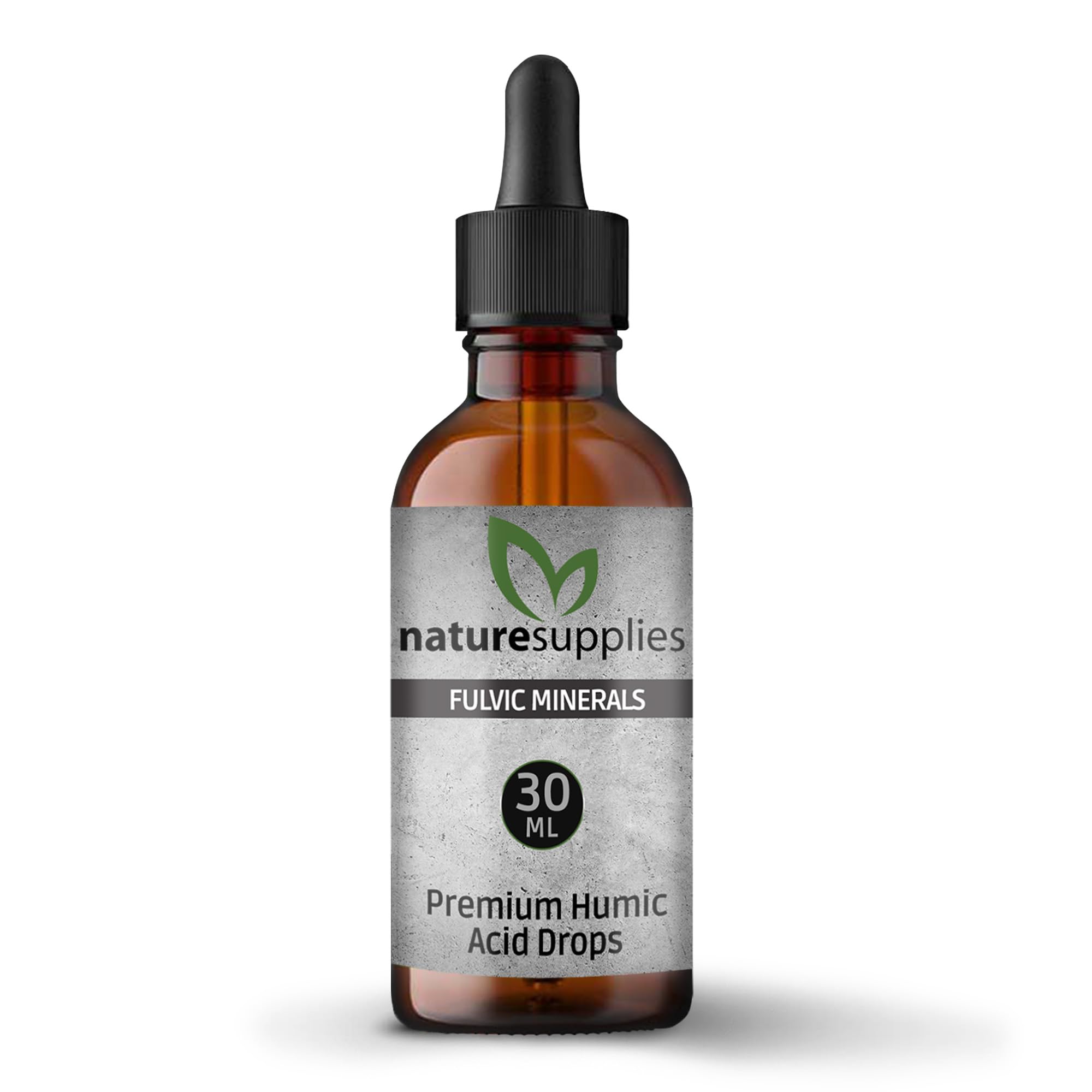 High Strength Fulvic Acid Liquid 30ml – Humic Mineral Complex for Gut Health, Detox & Cleanse Support – 33 Organic Amino Acids, GMO & Chemical-Free for Humans – Naturesupplies