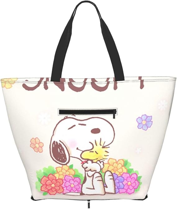 Amazon スヌーピー Snoopy エコバッグ 買い物バッグ 折りたたみ ショッピングバッグ 収納ケース 大容量 ガーメントバッグ トートバッグ コンパクトバッグ 軽量 レジバッグ マイバッグ 旅行 肩から提げれる 洗える 人気 Banzie エコバッグ 買い物バッグ