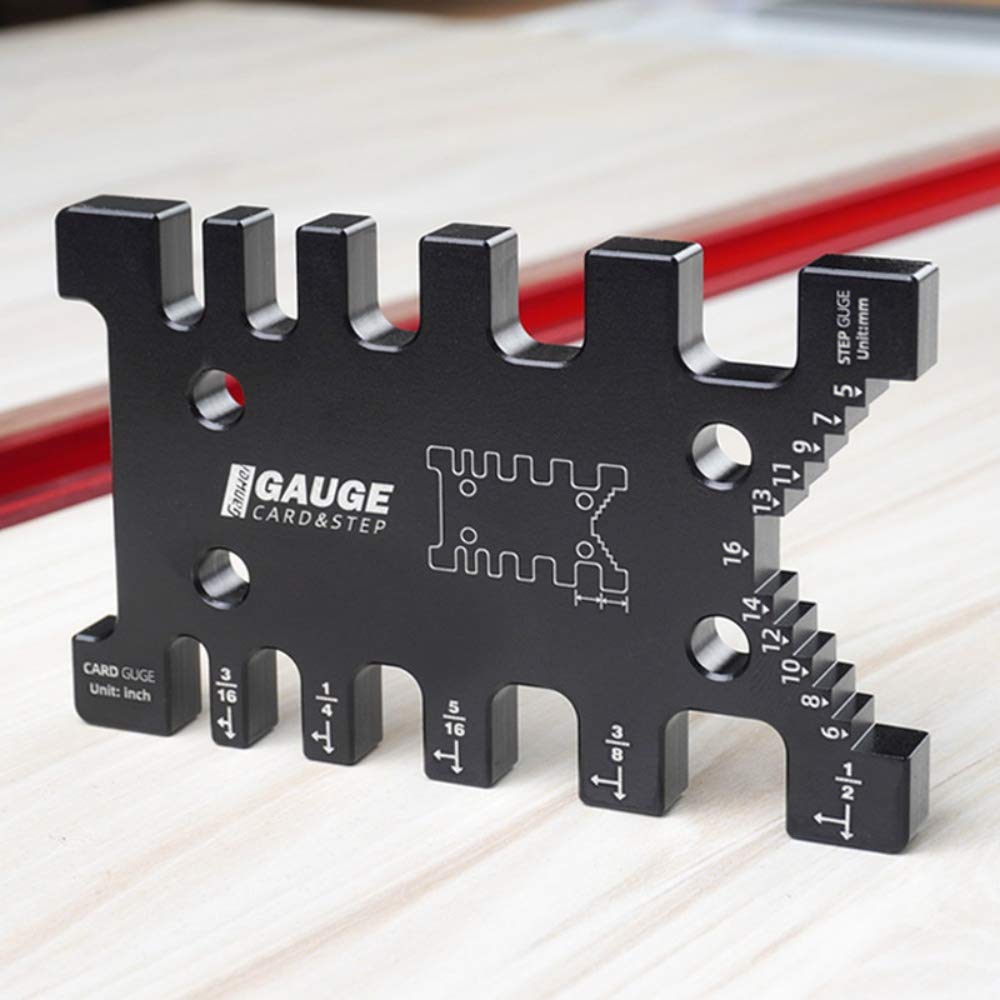 ArtisanShow High Precision Aluminum Dovetail Jig Tenon Caliper Metric and Imperial Scale Card Measuring Carpentry Router Saw Measuring Ruler Table Machine Tool for Woodworking
