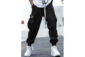 Men’s Cargo Jogger Pants Loose Fit Outdoor Casual Athletic Work Pants Straight Leg for Spring Fall