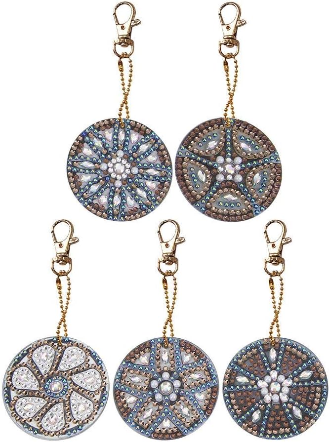 5D Diamond Painting Key Chains, 4pcs DIY Full Drill Special Shaped Diamond Painting Keychains Gifts for Phone Charm Bag Decor