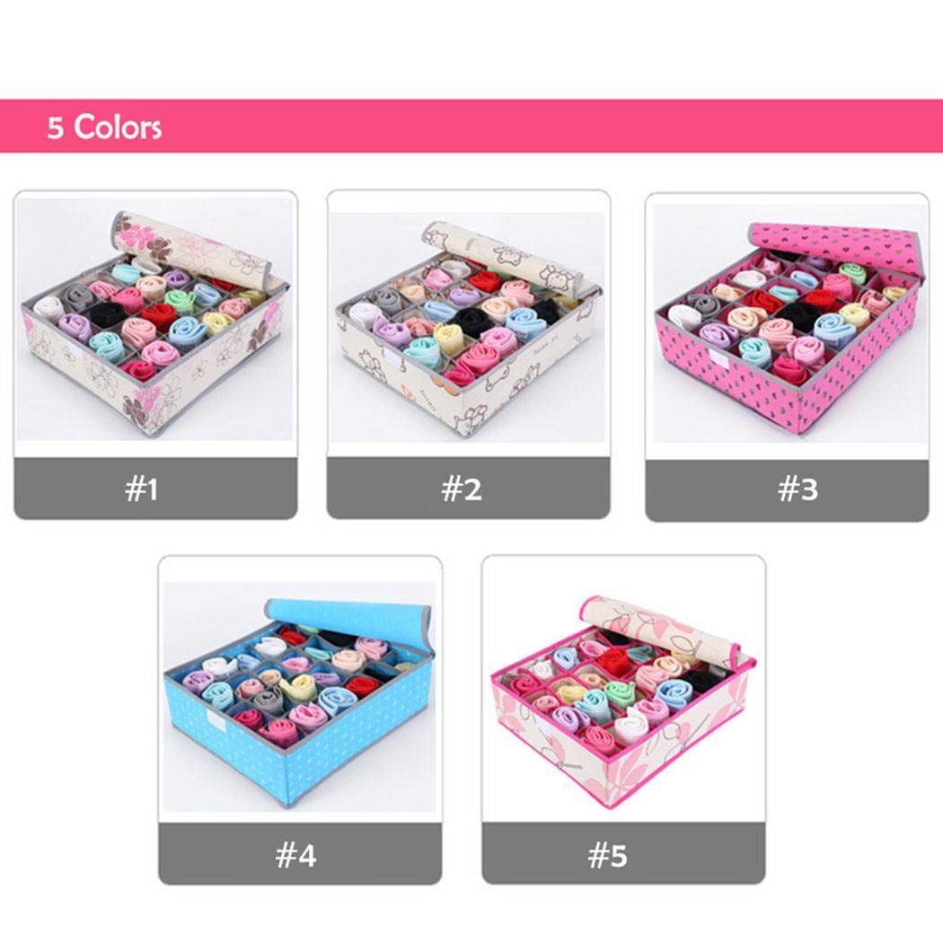 Minlop 24 Grids Cell Bra Underwear Drawer Organiser, Closet Dividers Wardrobe Organiser Storage Box for Socks, Neck Ties, Scarves, Handkerchiefs