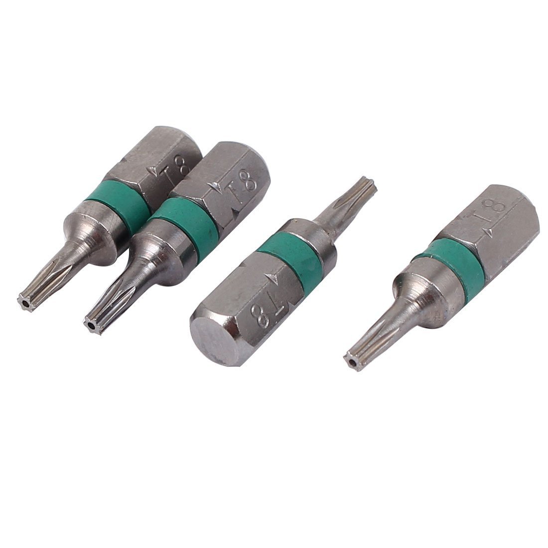 Sourcingmap 1/4" Hex Shank Magnetic T8 Torx Security Screwdriver Bit Gray 4pcs