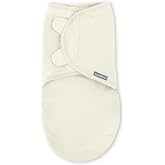 SwaddleMe by Ingenuity Original Swaddle, 100% Cotton, Improves Sleep &amp; Calms Startle Reflex, Preemie Size, Up to 7 Pounds, 1-Pack, Baby Swaddle Blanket - Cream