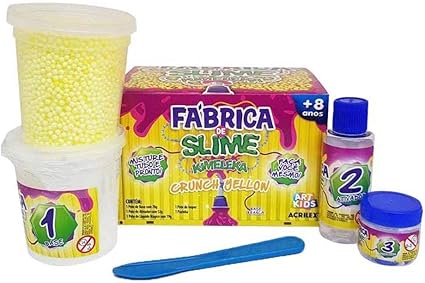 Kit Para Fazer Slime Da Acrilex Kimeleca Crunch Yellow 