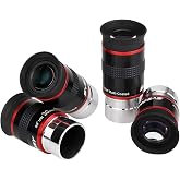 SVBONY Telescope Eyepiece 68&deg; Ultra Wide Angle Lenses Set 6mm 9mm 15mm20mm | 1.25" Eyepiece Set, Redline Eyepiece Set, FMC Green Film, Wide Field of View, Telescope Accessory for Astronomical Obervation