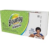 Bounty Quilted Napkins, 1-Ply, 12.1In X 12In, 100/PK, White
