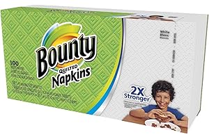 Bounty Quilted Napkins, 1-Ply, 12.1In X 12In, 100/PK, White