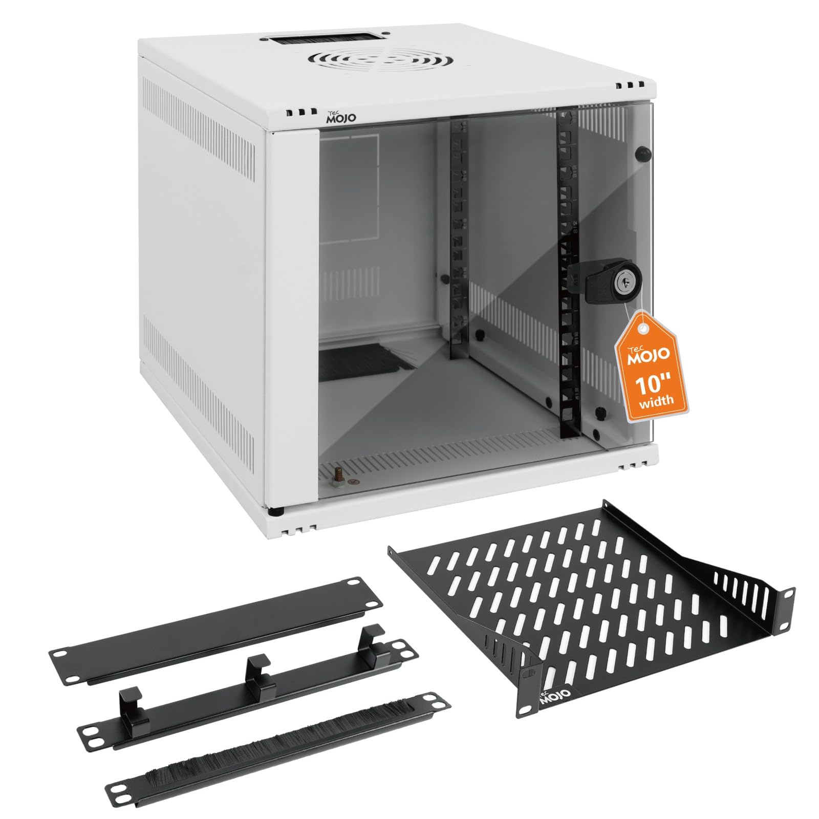 Photo 1 of Tecmojo 6U 10 inch Rack, Wall Mount Network Cabinet Set,12.3W x 13D x 11.8H- Load Capacity 110Lbs(50 kg),White 10" Wall Housing Server Rack Set