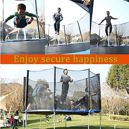 Pesters Heavy Duty 12FT Trampoline Enclosure Safety Net, 6 Poles Trampoline Replacement Safety Net with UV Resistant, Trampoline and Poles Not Included (US STOCK) (12FT)