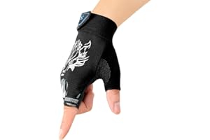 BXT Kids Fingerless Cycling Gloves Mittens Breathable Non-Slip Shock-Absorbing Kids Riding Bike Gloves Girls Boys Fishing Bicycle Roller Skating Hunting Climbing Half Finger Outdoor Sports Gloves