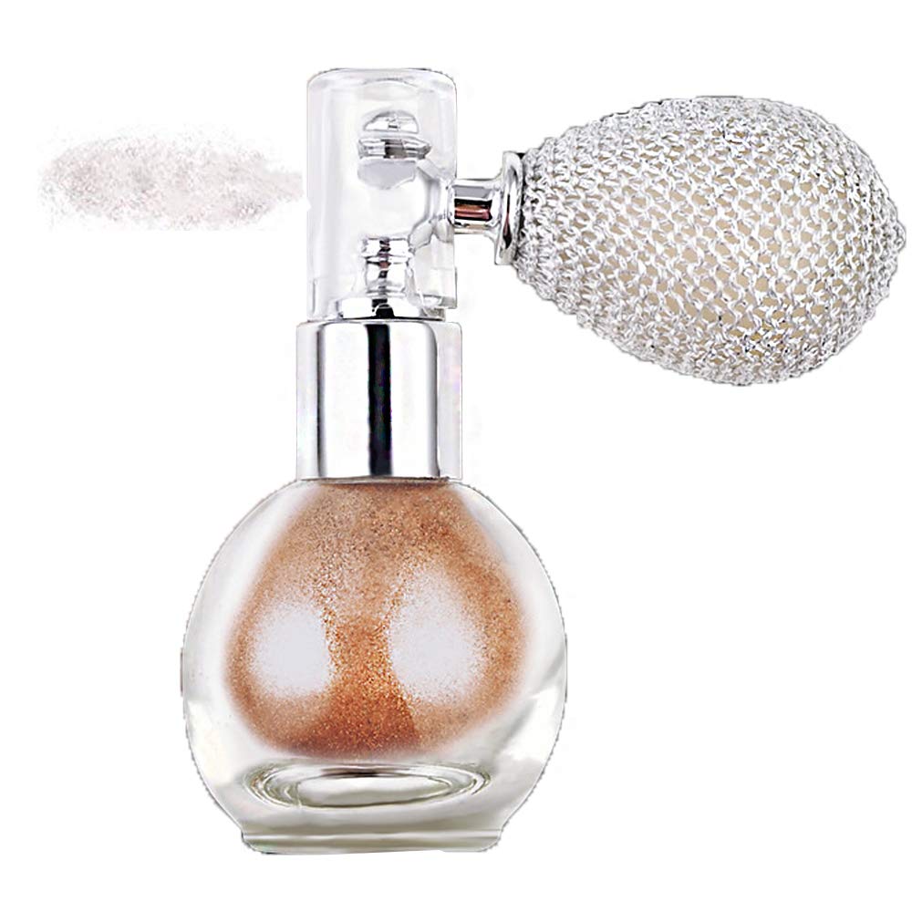 GL-Turelifes Highlighter Loose Powder Spray Glitter Powder Shimmer Sparkle Makeup Spray for Hair Face Body Cosmetic (#4 Bronze)