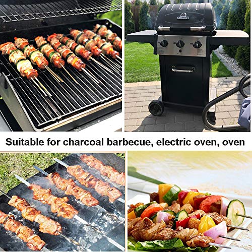 Stainless Steel Kabob Skewers, Heavy Duty Grilling Skewers, 12" Long