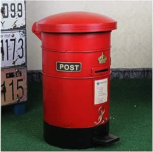 Bote de basura Basura de Hierro Pueden American Retro Industrial Viejo