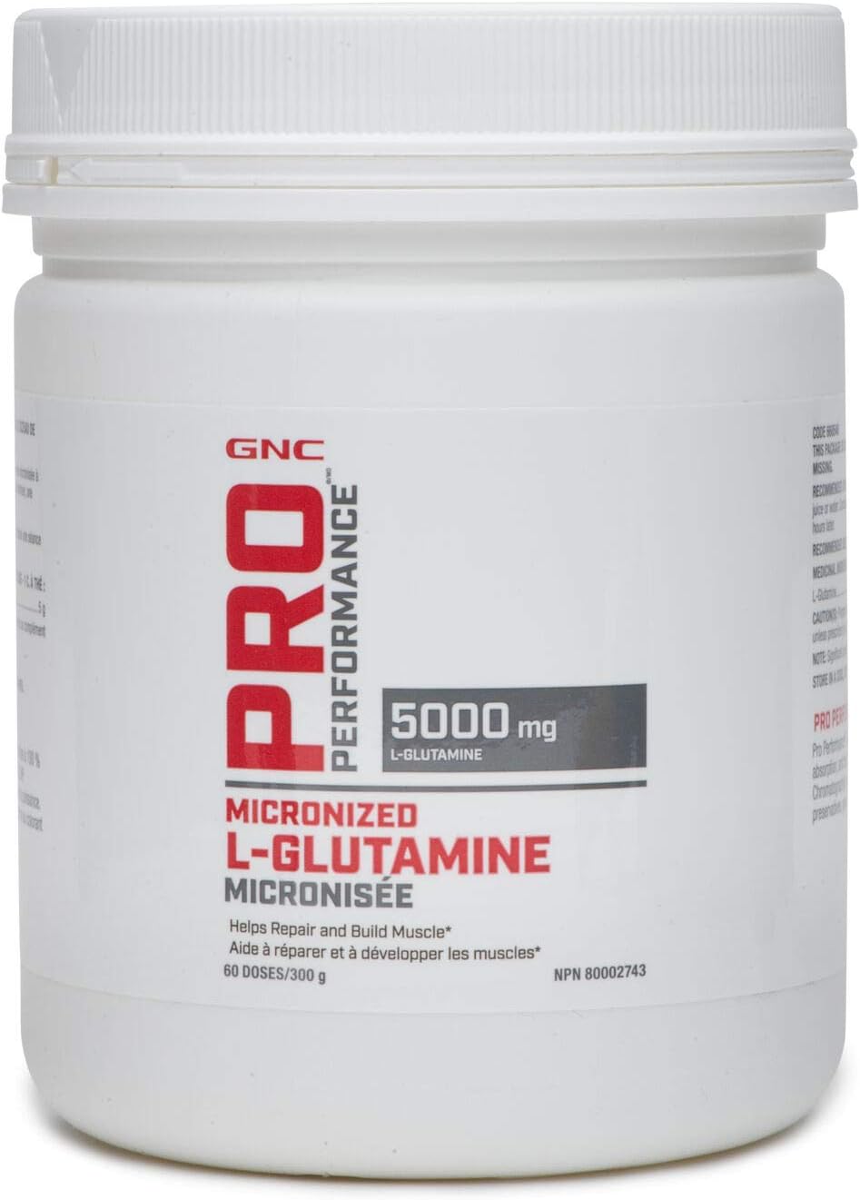 GNC Pro Performance® Micronized LGlutamine 5000mg, 60 Servings, Helps