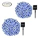 ApexPower 2 Packs Christmas Solar String Lights 200 LED 72ft 8 Modes Solar Powered Starry Lighting for Outdoor Patio Lawn Garden Weeding Party Xmas Tree Decoration (Blue)