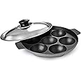 G & D GD Appam Pan Non Stick Appam Patra Appam Maker 7 Pits Appam Maker Appam Pan Patra Non Stick Appam with Stainless Steel Lid
