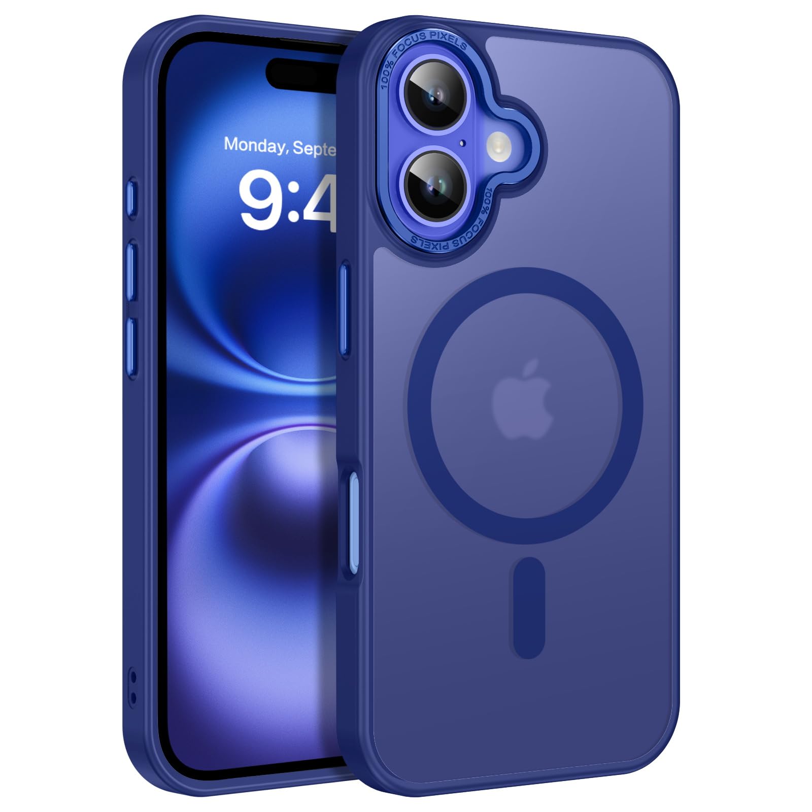 BENTOBEN Magnetic for iPhone 16 Case [Compatible with Magsafe] Translucent Matte Phone Case iPhone 16 Slim Thin Shockproof Women Men Girls Boys Protective Cover Cases for iPhone 16 6.1", Klein Blue