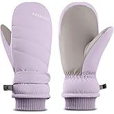 Bototack Winter Women Ski Mittens, Waterproof Touch Screen Snow Mitts, Anti Slip Warm Windproof Snowboard Gloves for Skiing Hiking Cycling