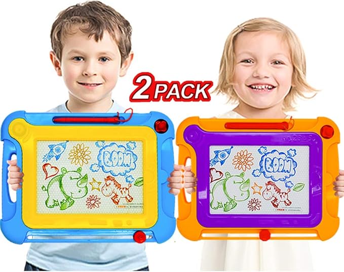 Magnetic Drawing Pad Board for Toddlers Kids, 2 Pack Colorful Drawing