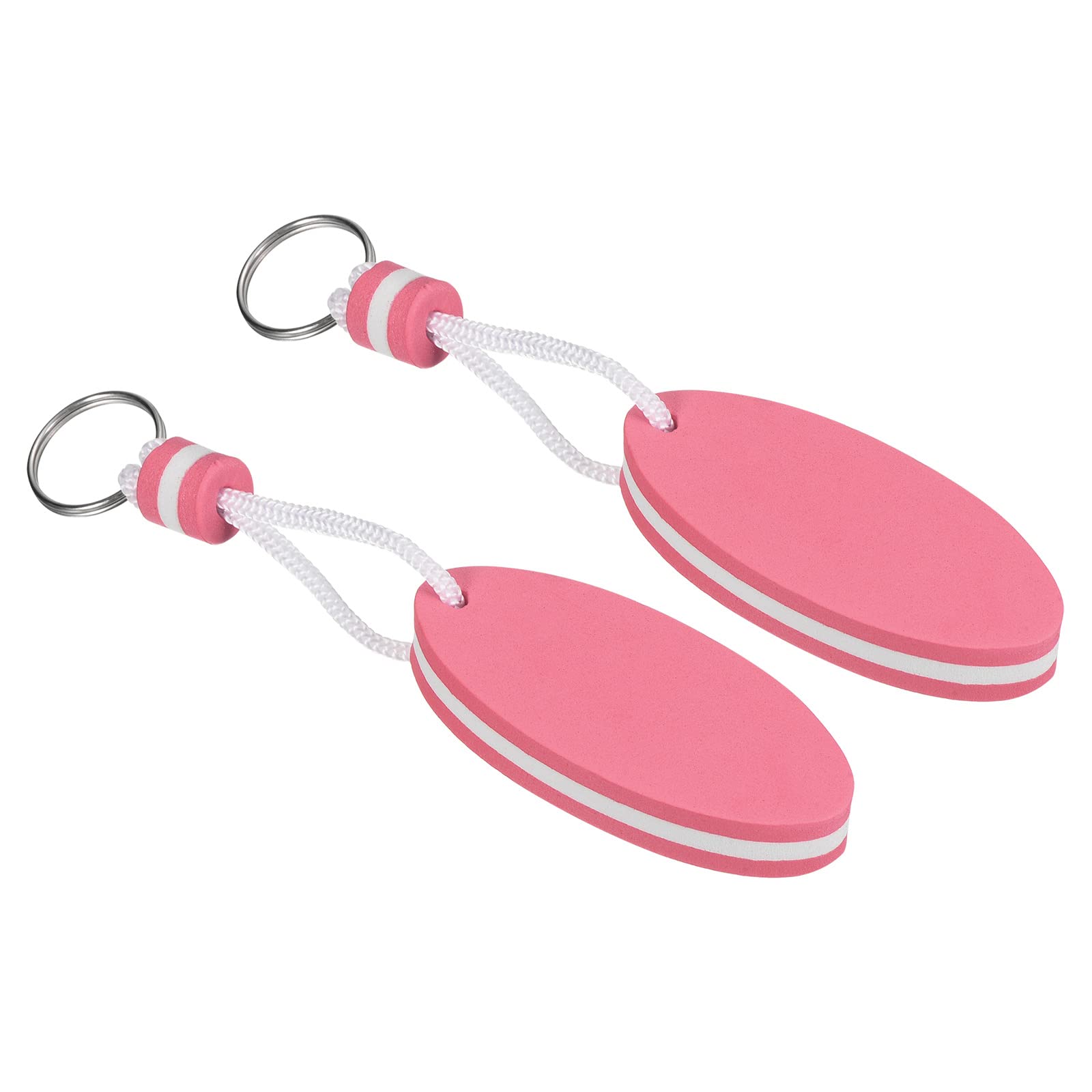 PATIKIL Floating Keychain, 2 Pack Sports Buoy Key Rings Oval Buoyant Keyrings Marine Sailing Key Holder for Fishing Kayaking, Red
