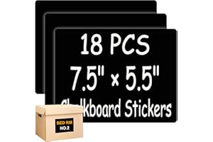 SMARSTICKER Chalkboard Labels Extra Large Waterproof Adhesive Rectangles Chalkboard Stickers Erasable&Reusable Black Board Sticker for Boxes Jars Containers-7.5'' X 5.5'' Pack of 18