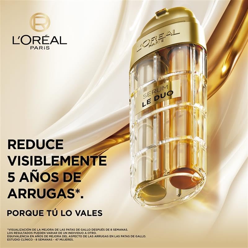 L'Oréal Paris Age Perfect Le Duo Sérum Anti Rides Rajeunissant et Hydratant pour Tous Types de Peptides de Collagène avec Vitamines B3 et C* Inspiré des Cosmétiques Coréens 30 ml