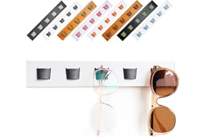 ACOCOFE Sunglass Organizer Glasses Holder,Wood Eyeglass Storage Holder,Sunglasses Rack Eyewear Display((White-black)