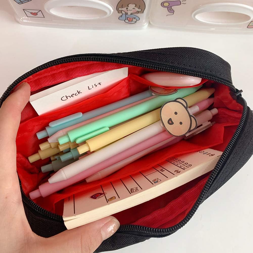 Amazon Duona 大容量 ペンケース 帆布 筆箱 かわいい クマ 刺繍 キャンバス 鉛筆バッグ ペンケース キッズ ギフト 文房具ポーチ オフィス学用品 ペンケース 文房具 オフィス用品