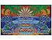 Sunshine Joy 3D Epic Tropical Paradise Surf Wave Palm Tree Tapestry Tablecloth Beach Sheet Wall Art Huge 60 x 90 Inches - Glow In The Dark - FREE 3D GLASSES & STICKER INCLUDED