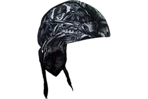 Hot Leathers 2284 Death Wings Head Wrap (Black, OSFM)