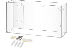 Storage Standard Glove Box Holder Dispenser - Kitchen, Medical, & Latex Gloves Holder Wall Mount or Countertop, Universal Fit - Thick Acrylic, Easy to Use, Slide, & Load Open Top Design - Clear